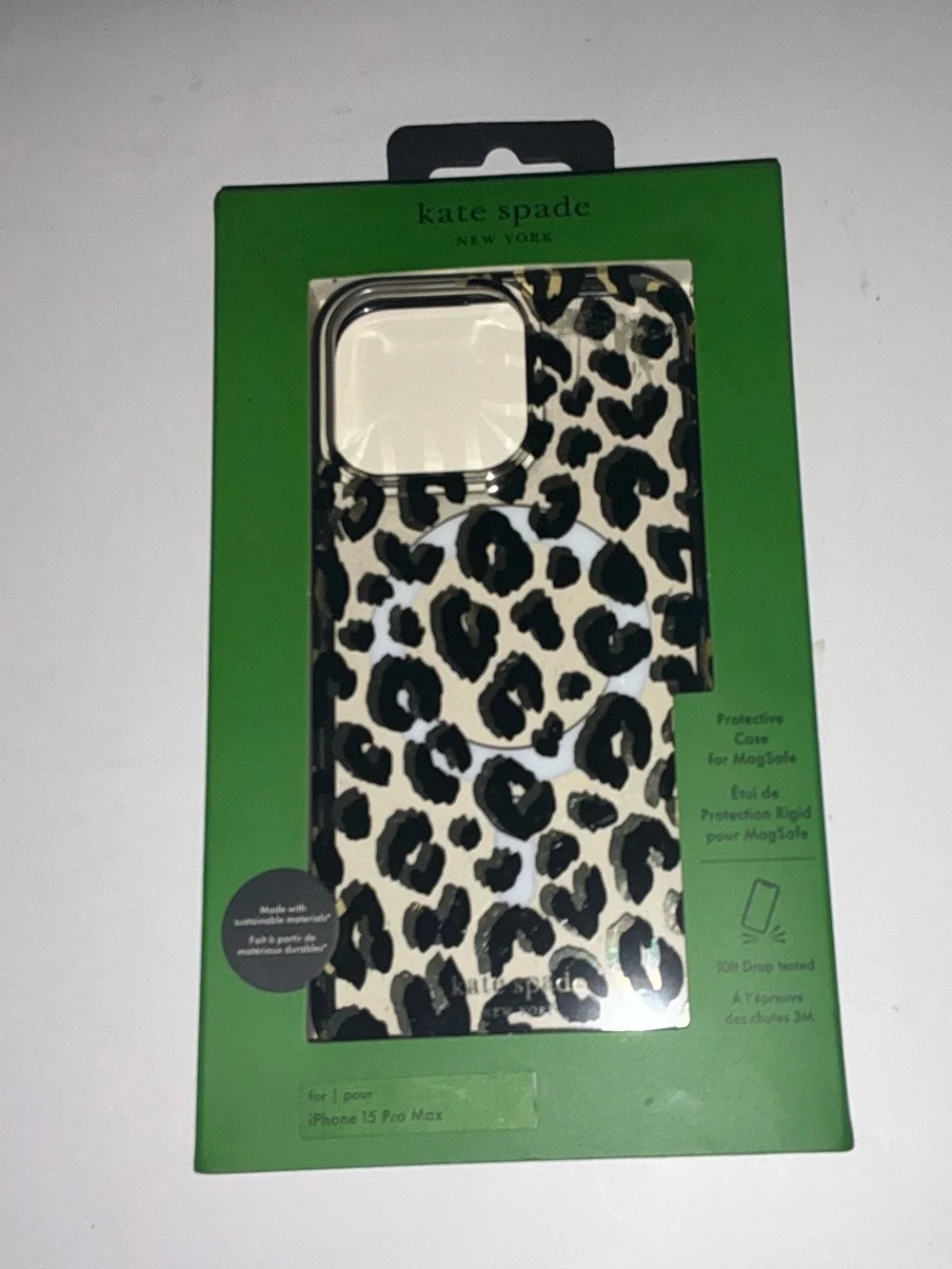 Kate Spade Leopard Print MagSafe iPhone Case - Black & Cream